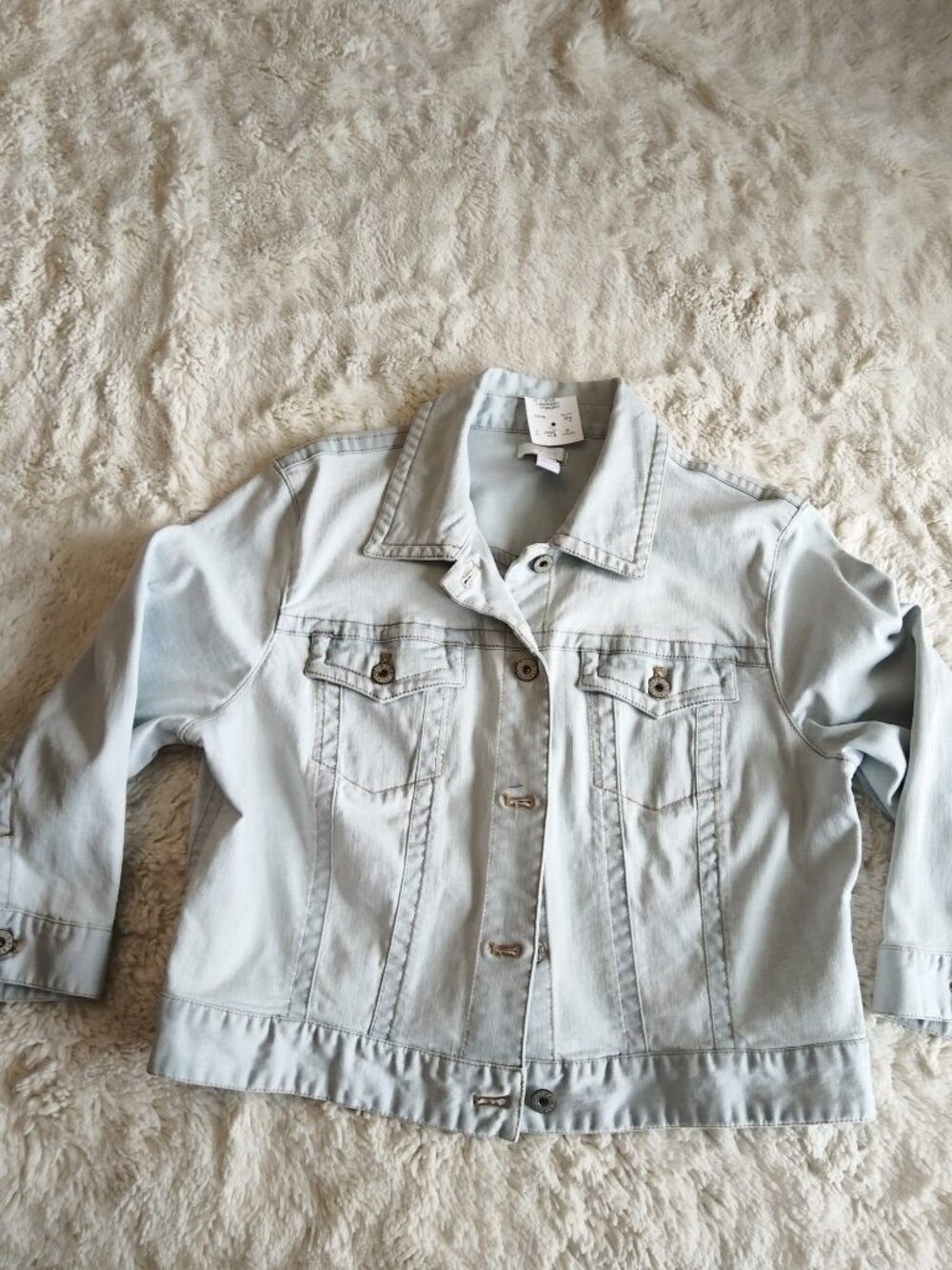 Chico's Platinum Light Wash Denim Jacket - Size 3 (Fits XL / 16) - Picture 2 of 13